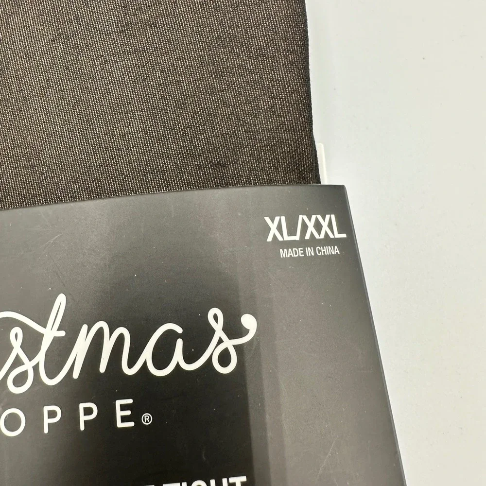 The Christmas Shoppe Sheer Illusion Velvet Tights Black XL/XXL NWT